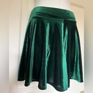 Urban CoCo Women's Vintage Velvet Stretchy Mini Flared Skater Skirt